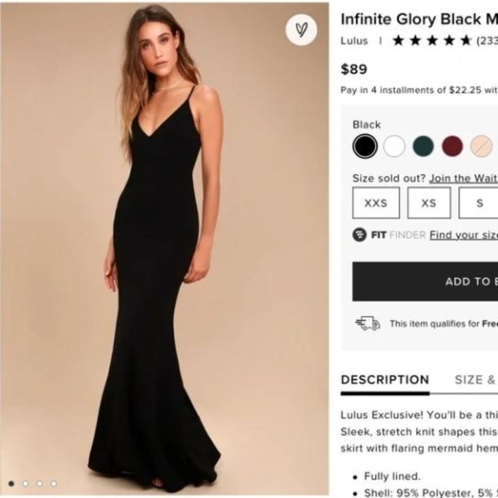 Lulus Infinite Glory Black Maxi Dress